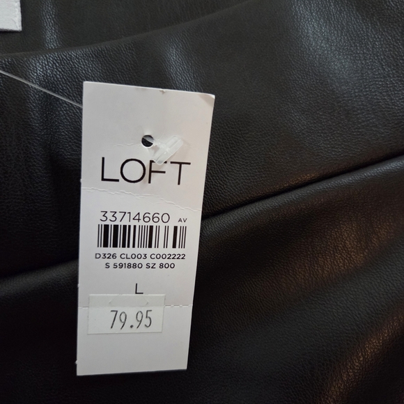 NWT LOFT Black Leather Legging Pants - Picture 3 of 5